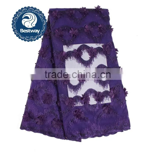 Bestwaylace 3D Flower French Lace With Sequins FL0267-4 photo-4