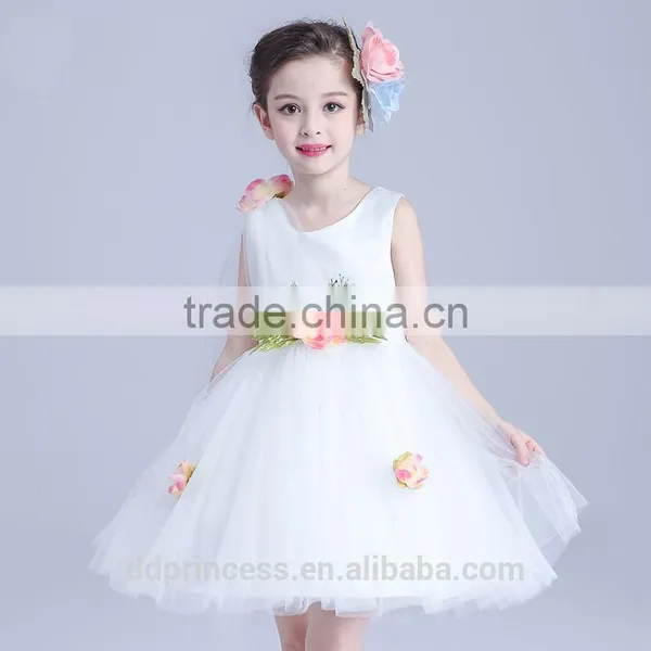 Summer Sleeveless Dresses for Girls 11 Year Pink Yellow White Floral Children's Night Dress photo-2