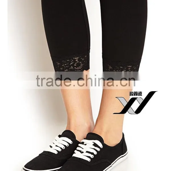 Ninth Length Cropped Black Women Wholesale Leggings photo-2