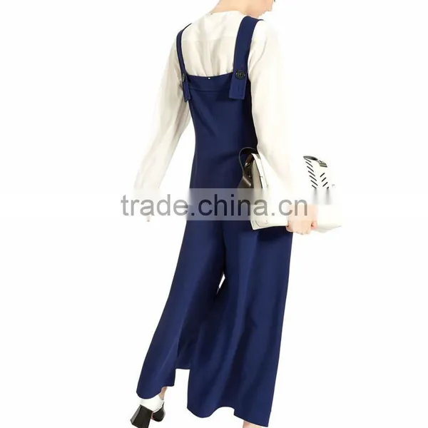 Wholesale OEM Pleated Wide-Leg Casual Women Overalls Jumpsuit photo-3