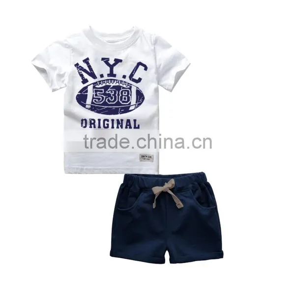 J3615 Baby Boy Kids Fashion T-shirt Shorts Set Wear, Wholesale Children's Boutique Clothing photo-2