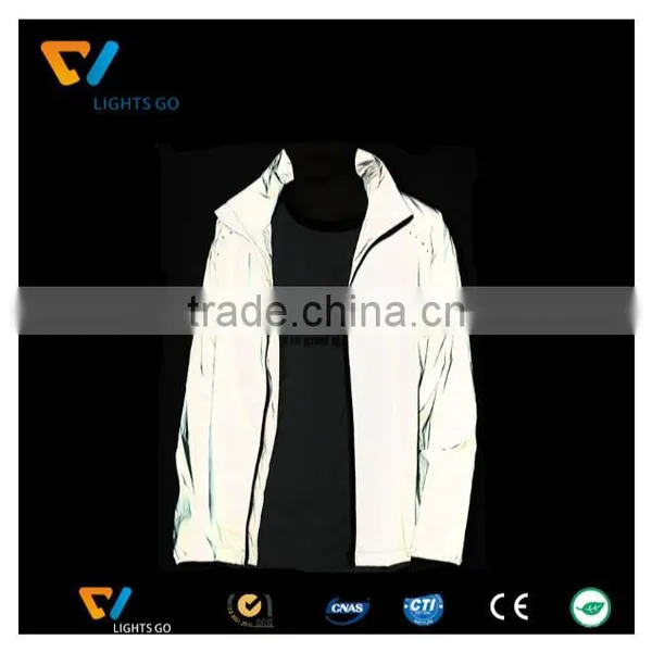 hi Vis Hot Sale Fashionable Custom Silver Reflective Cycling Apparel Jacket photo-3