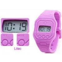 245 * 34 * 7mm Super Slim Silicone Rubber Bracelet Lilac Ultra Thin Digital Watch