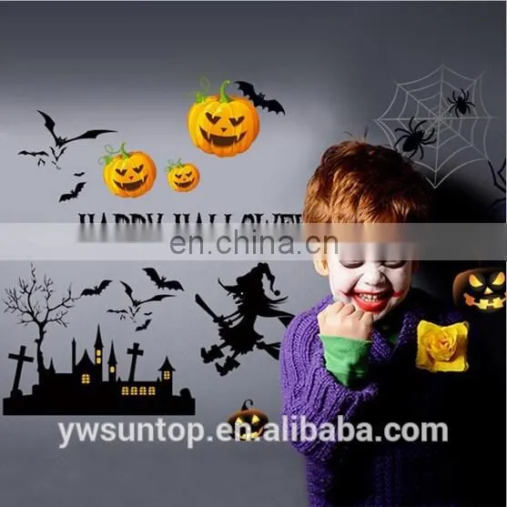 Happy Halloween Castle Pumpkin Bat Window/Wall Sticker Halloween Decoration Home Decoration photo-2