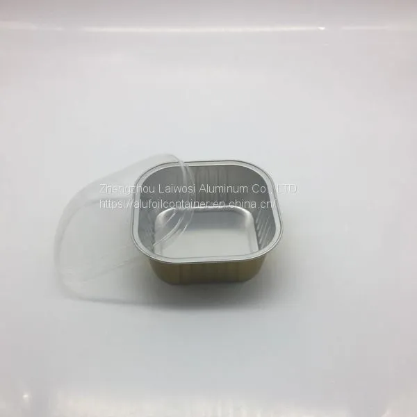 Disposable ColoredCoated Square Aluminium Foil Container For Food photo-4