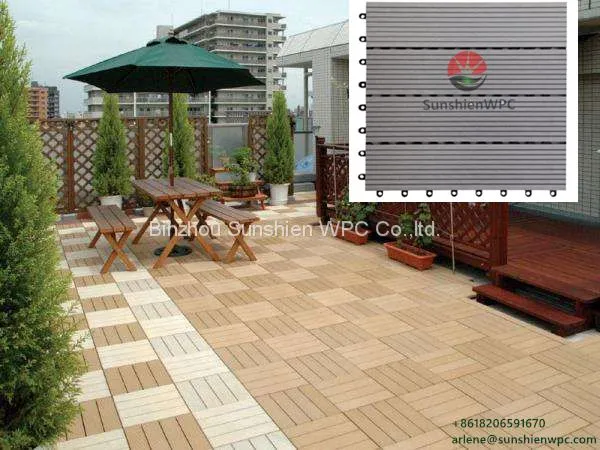 Wooden Design Pvc Outdoor Decking Tile Diy for Decoration photo-2