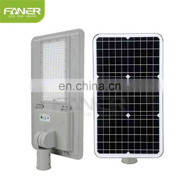 Faner Lighting 2020 New All in One Solar Street Light Outdoor Led Ip66 50W 100w 150W 5 Years Wattery Solar Street Light 100w photo-2