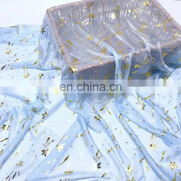 China Supplier Cheap High Quality 100% Polyester 30D Bronzing Chiffon Fabric for Saree photo-3