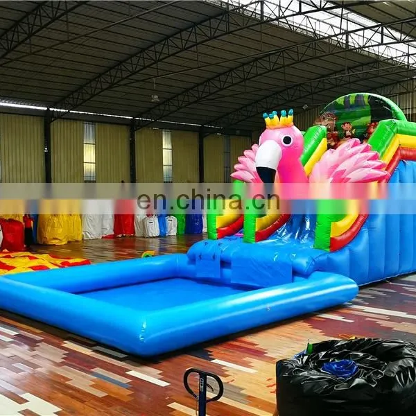 Professional Supplier Inflatable Flamingo Water Slide With Pool Inflatable Water Play Equipment For Water Park photo-5