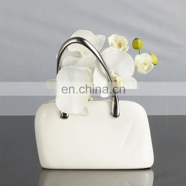 2020 New Style Girls Holiday Gift Custom Silver-plated Ceramic Exquisite Handbag Craft Home Decoration photo-3