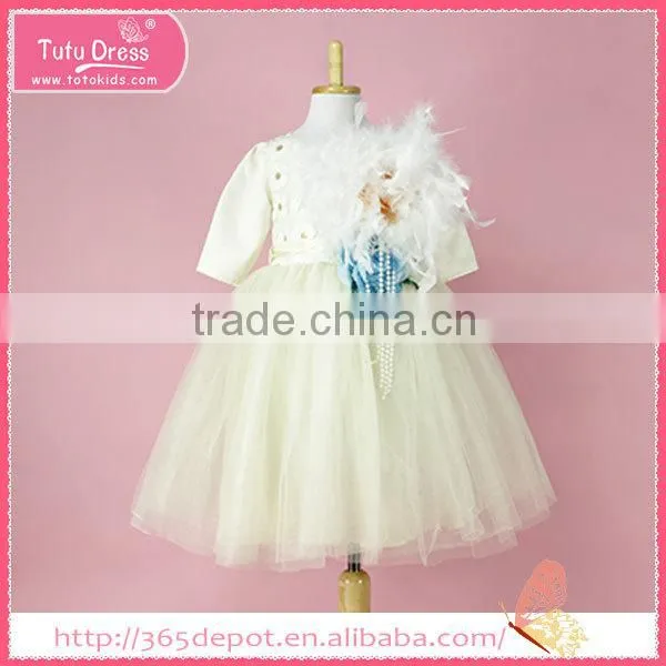 Knee High Girl Dress for Muslim Girls Flower Girl Dress