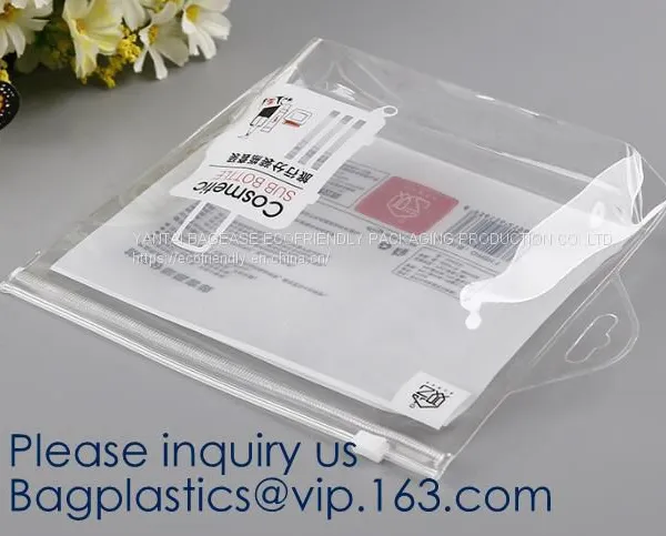 Makeup Bags, Frosted PVC Zipper Bags,Clear PVC Material Plastic Slide Pouch,PVC Zip Lock Document Bags