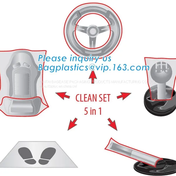 Disposable Plastic Car Cover With Elastic Band Medium Size, Kit De Protection, Car Clean Kit, Car Protection Disposable photo-4