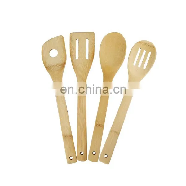 Natural Bamboo Kitchen Tools Cookware Set 6 Pcs Bamboo Wooden Spatula Utensils photo-2