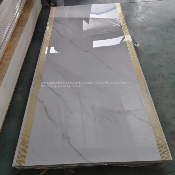 PVC Panel UV Panel PVC Marble Panel Made in China PVC Wallboard SPC High Gloss Board photo-2