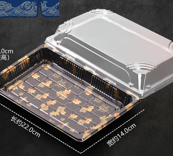 Food Grade PET Sushi Box Sushi Container With Anti Fob Clear Lid for Restaurant and Takeaway