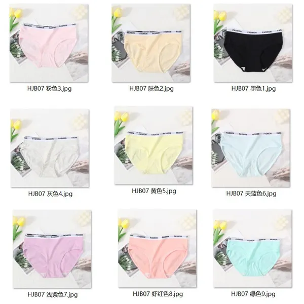 Ladies Pure Cotton Underwear Mid Waist, Girls Cute Candy Color, Pure Cotton Crotch Triangle Pants photo-5