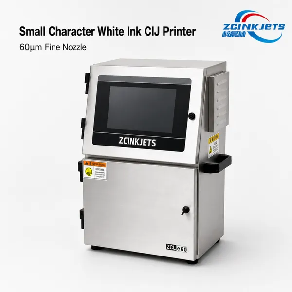 ZCINKJETS 60μm Small Character White Ink Inkjet Printer for Dark Materials