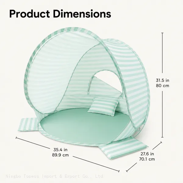 Pop Up Baby Tent With UV Protection, Portable Baby Beach Essentials, 35.4