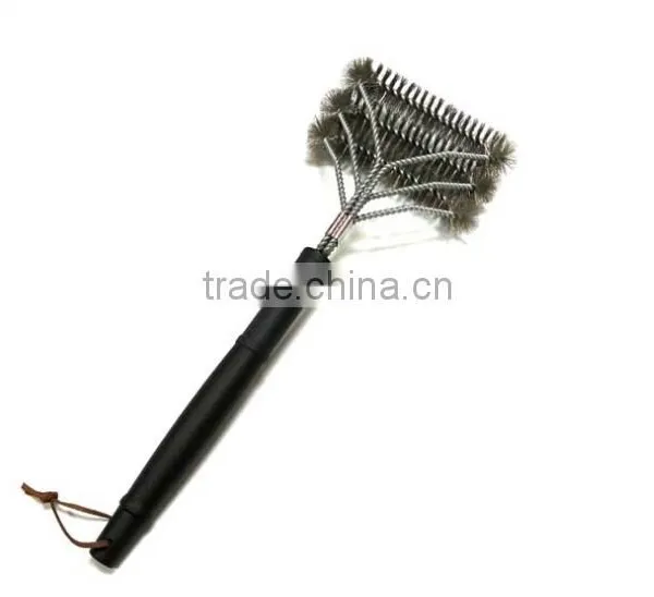 Amazon Top 18'' New Design 3 in 1 Brushes Stainless Steel Barbecue Grill Cleaning Brush Oven Cleaning Brush Heavy Duty photo-3