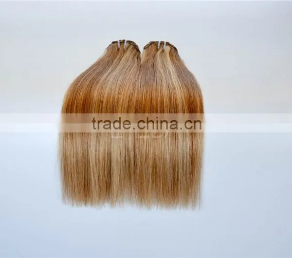 Double Drawn 100% Human Hair Honey Brown Weave photo-4