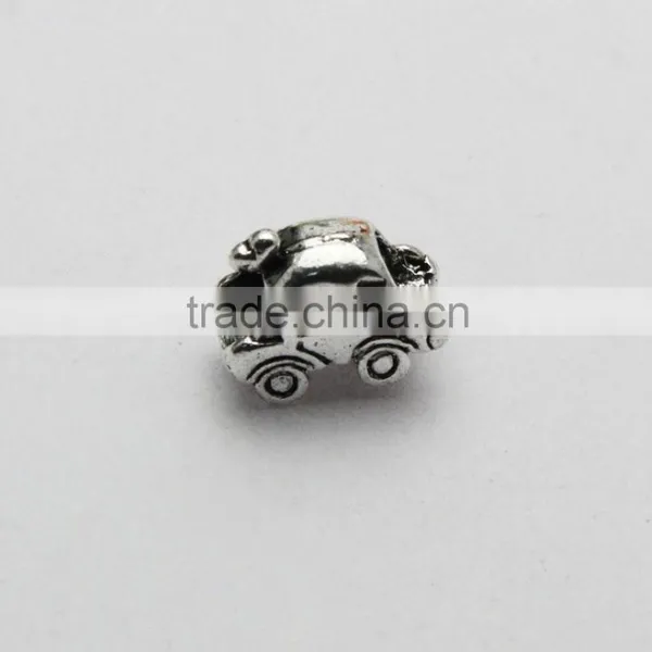 Wholesale DIY Anti-silver Car Shape Large Hole Metal Zinc Alloy Slide Beads photo-5