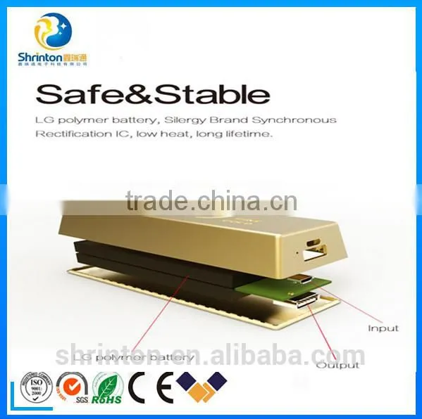 Factory Directly Offer Gold Bar Portable Power Bank 10000mah With Smart Shape photo-4