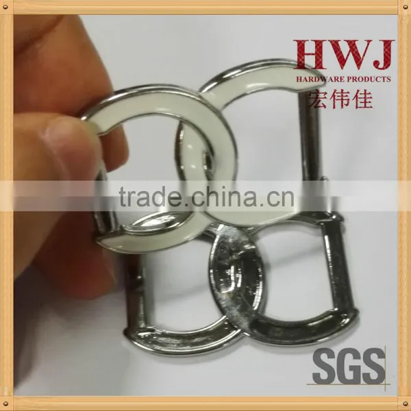 High Quality Hang Plating Enamel Filled Ring Belt Buckle for Garment photo-3