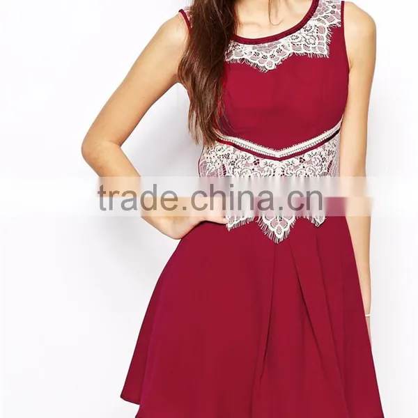 Elegant Red Sleeveless Applique Lace Design Short Puffy Homecoming Dress photo-2