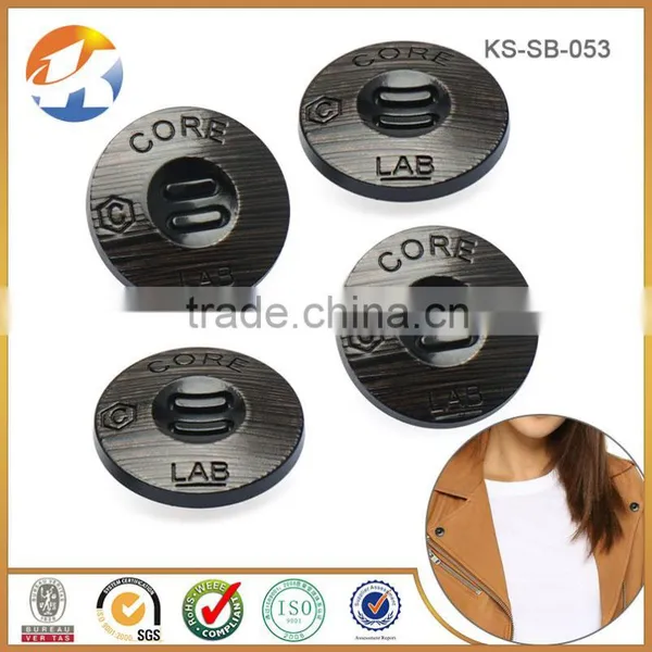 Fashion Shiny Brushed Surface Engraved Snap Buttons Custom photo-3