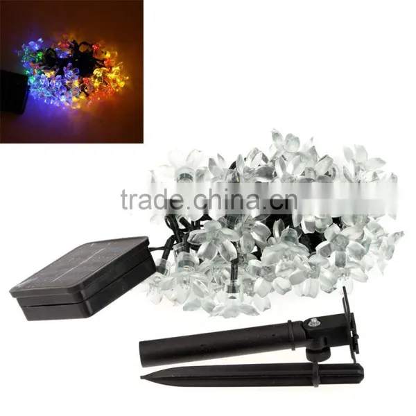 New Arrival 6 Colors 50 LED Solar Christmas String Light Outdoor Fairy Flower Blossom Decoration Mas Wedding Party Garden Light photo-6