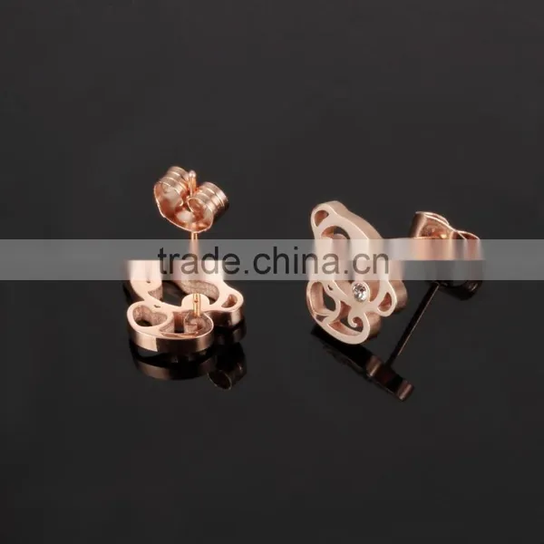 2016 Chinese New Year 316L Stainless Steel Rose Gold Plated Lucky Monkey Earring for Women photo-3