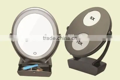 Touch Screen Lighted Dressing Table Mirror With 5x and 10x Magnifying Mirror Supplier's Choice photo-6