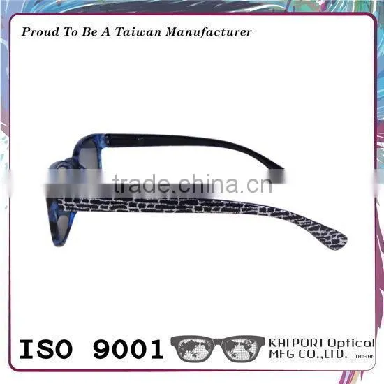 Demi Pattern and Silver Decoration Shiny Coating Reading Sunglasses photo-2