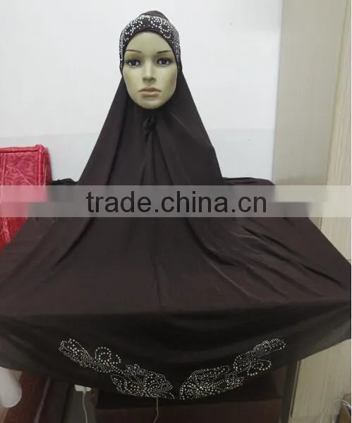 H302 New Style Big Size Hijab With Stones,no Stiff on Front,pray Hijab photo-6