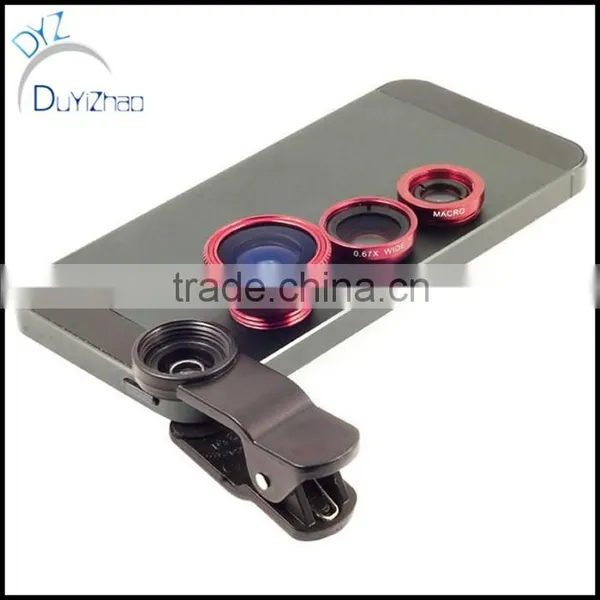 New Wholesale 3 in 1 Fisheye Fish Eye +Wide Angle +macro Camera Cell Phone Lens photo-4