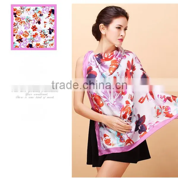 100% Silk Twill Fabric Digital Print Silk Scarf Silk Scarves / Kerchief /headband/hijab photo-3