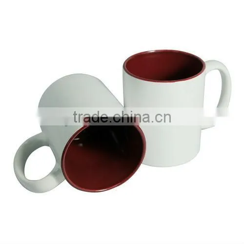 11OZ White Blank Ceramic Mug With Inner Color for Holiday Gift photo-2
