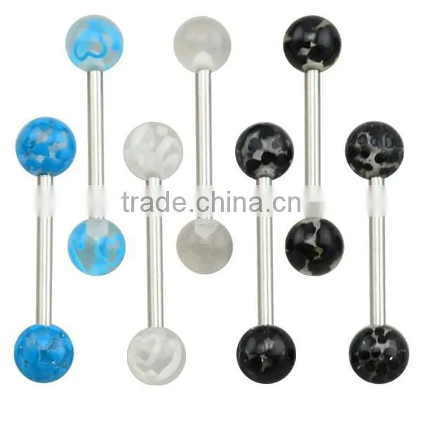 TR01055 Resin Fashion Tongue Piercing Ring , Plastic Tongue Ring Jewelry photo-2