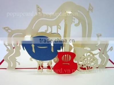 Musical Instruments Laser Cutting 3d Greeting Pop up Card photo-2