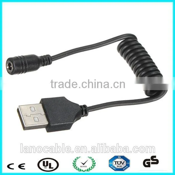 Retractable Usb to 2.1mm Barrel Plug Male dc Cable photo-4