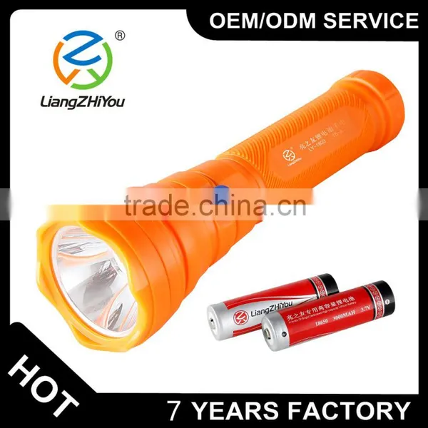 Custom Black ABS Powerful Led Torch 3W Rechargeable Led Flashlight Torch photo-3