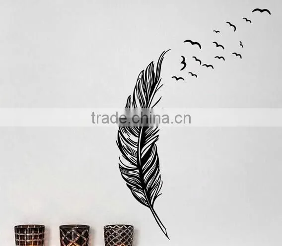 Wall Sticker Vinyl Birds Flying Feather Bedroom Home Decal Mural Art Decor photo-3