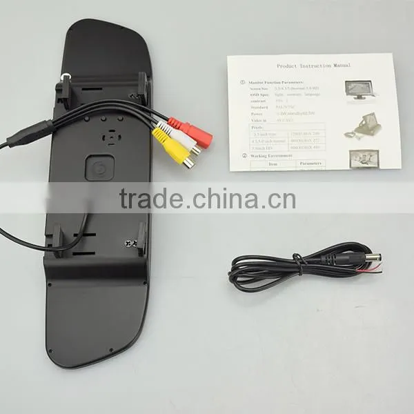Universal 4:3 Display Ultra Slim Clip On 4.3" Rearview Mirror With 2 Video in photo-3