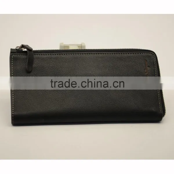 OEM/ODM Leather Wallet Supplier Fancy Imperial Men Genuine Leather Wallet With Zipper Made in Guangzhou