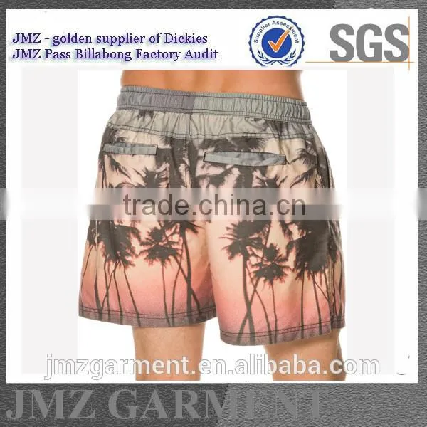 JMZ Custom OEM Wholesale Boardshorts Swimwears With Sublimation Palm Tree Printing Own Design Low Moq China photo-2