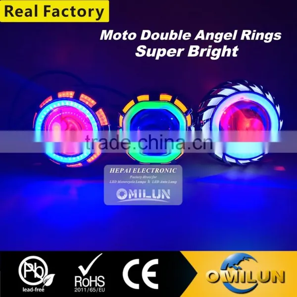 Factory Direct Double Angel Lamp Lens With Motorcycle Headlight/12 Warranty Months Quality Choice photo-6