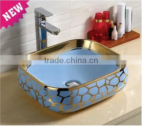 Newest Design Flower Painted Hotel Counter Wash Basin photo-2