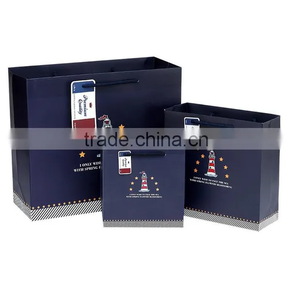High Brand New Design Custom Paper Shopping Bags Tower Printed