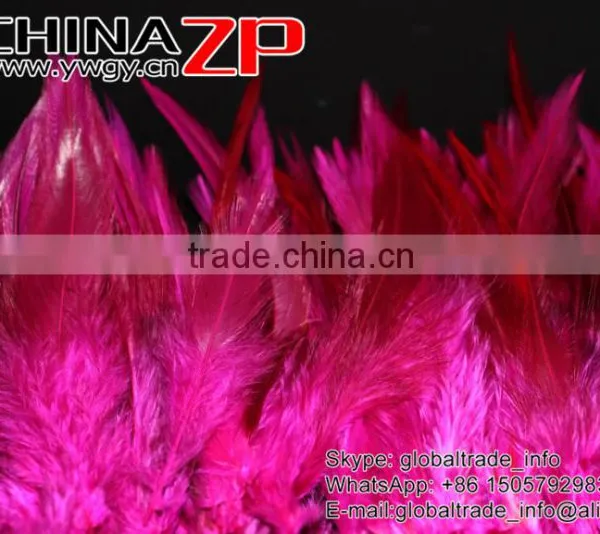 Top Supplier ZPDECOR Wholesale Good Quality Colored Fuchsia Chicken Rooster Saddle Feathers for Sale photo-4